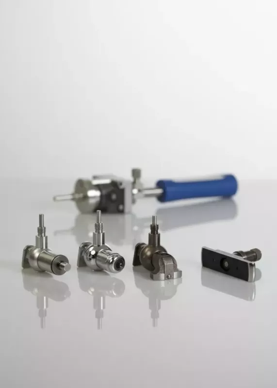 Zestaw głowic czujników Diatest typu Plunger probe do pomiaru średnic wewnętrznych, na białym tle.