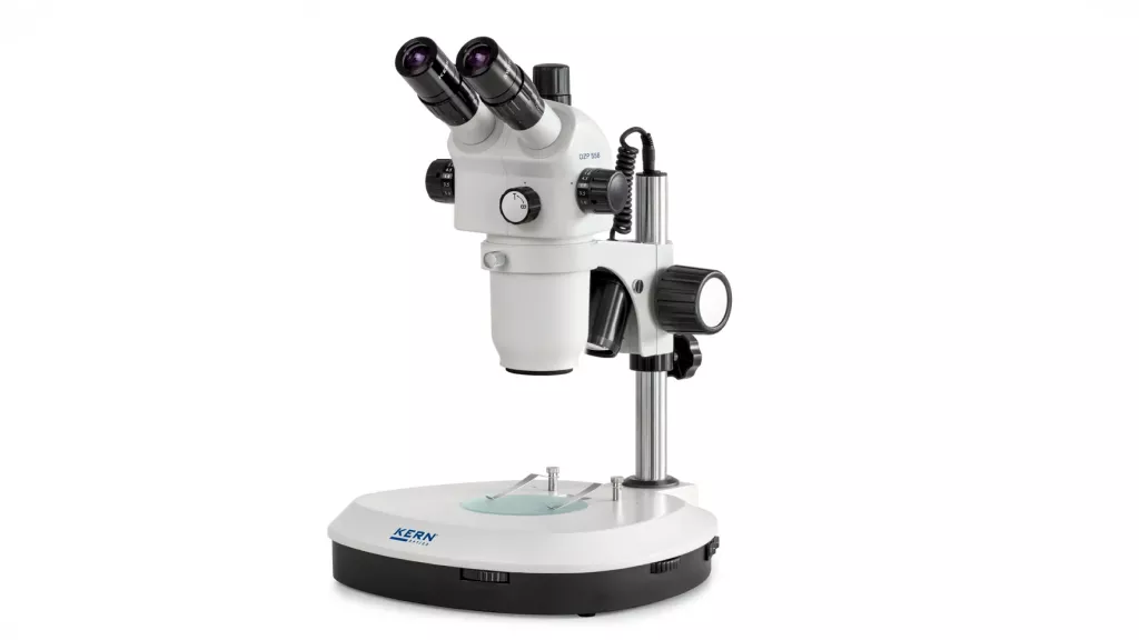 Mikroskop stereoskopowy dwuokularowy Kern OZP-5 OZP 558 – widok z&nbsp;przodu