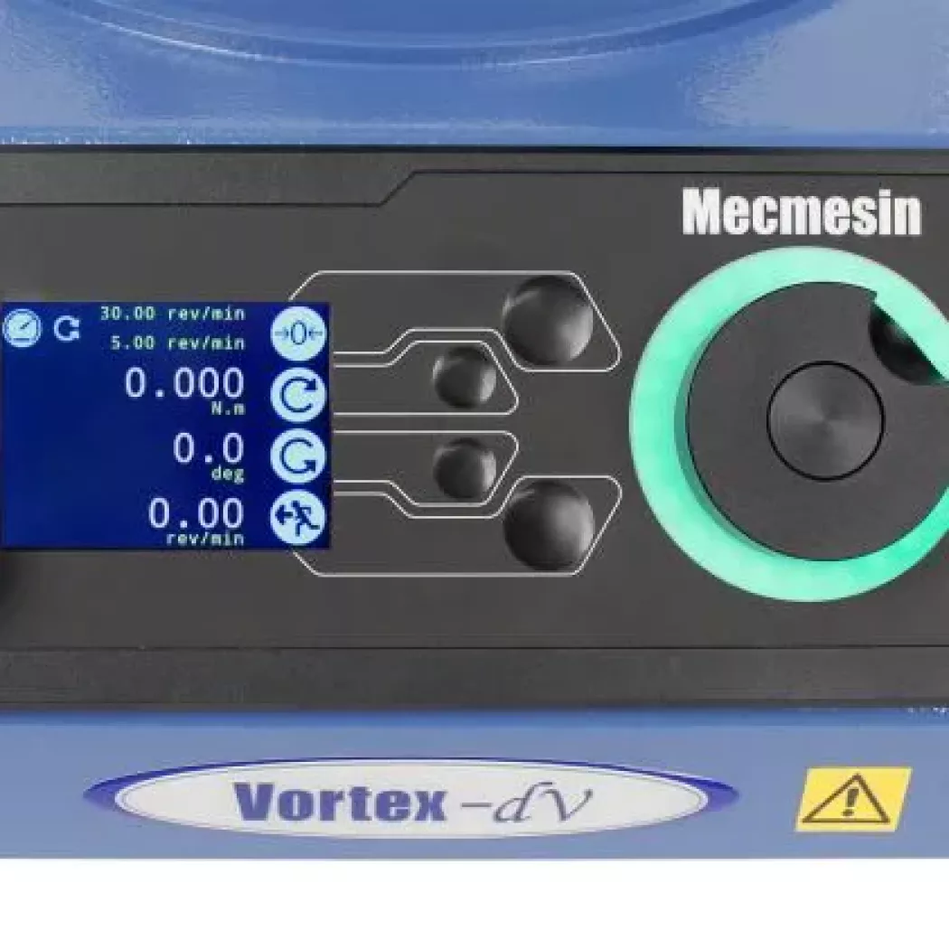 Zbliżenie na panel sterowania Vortex-dV do pomiaru momentu siły