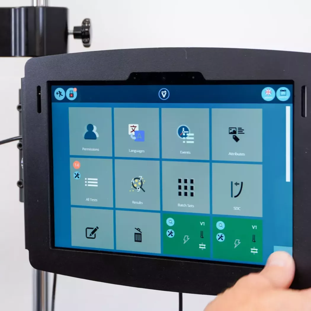 Interfejs dotykowy VortexPro Touch do pomiaru momentu obrotowego i&nbsp;testów jakości